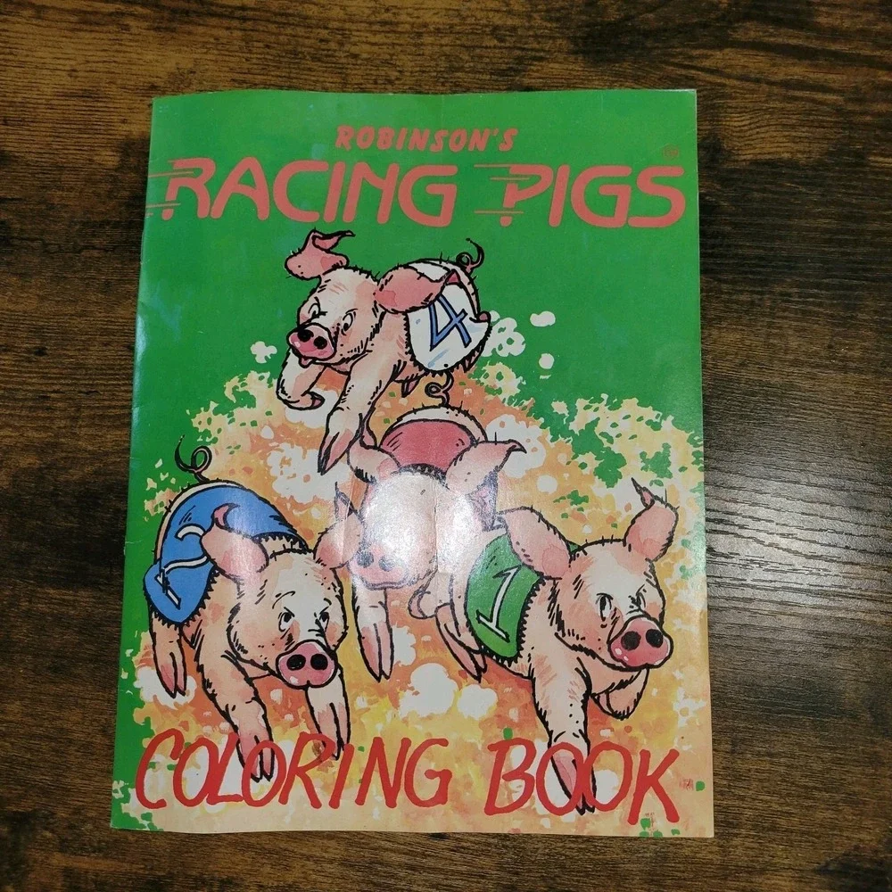 Vintage 1980s Robinson's Racing Pigs‎ Coloring Book Florida State Fair